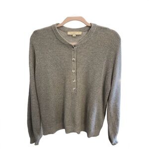 Loft Grey Henley sweater